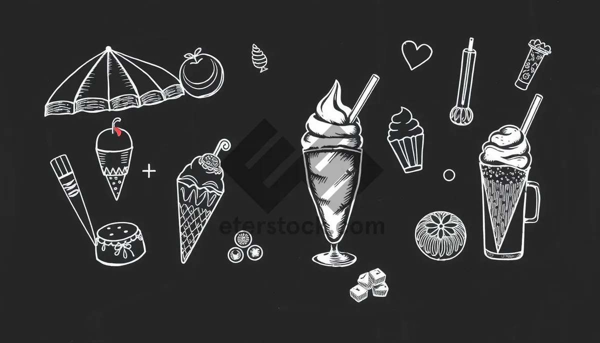 Picture of Black graphic art design silhouette icon set