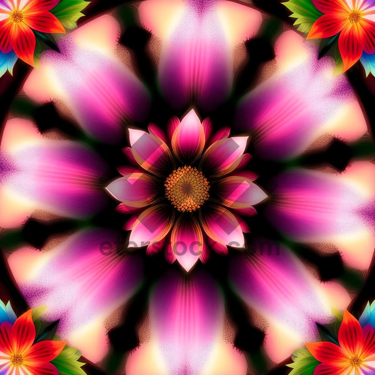 Picture of Colorful Succulent Pinwheel Daisy Fantasy Art