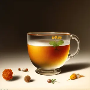 Refreshing Herbal Tea in Transparent Teacup