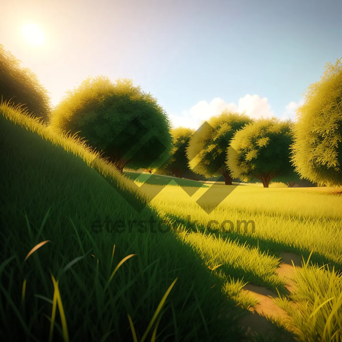 Picture of Golden Harvest: Dandelion Meadow in Sunlit Countryside