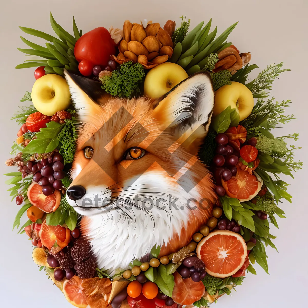 Picture of Fresh Fruits in Colorful Bouquet Basket