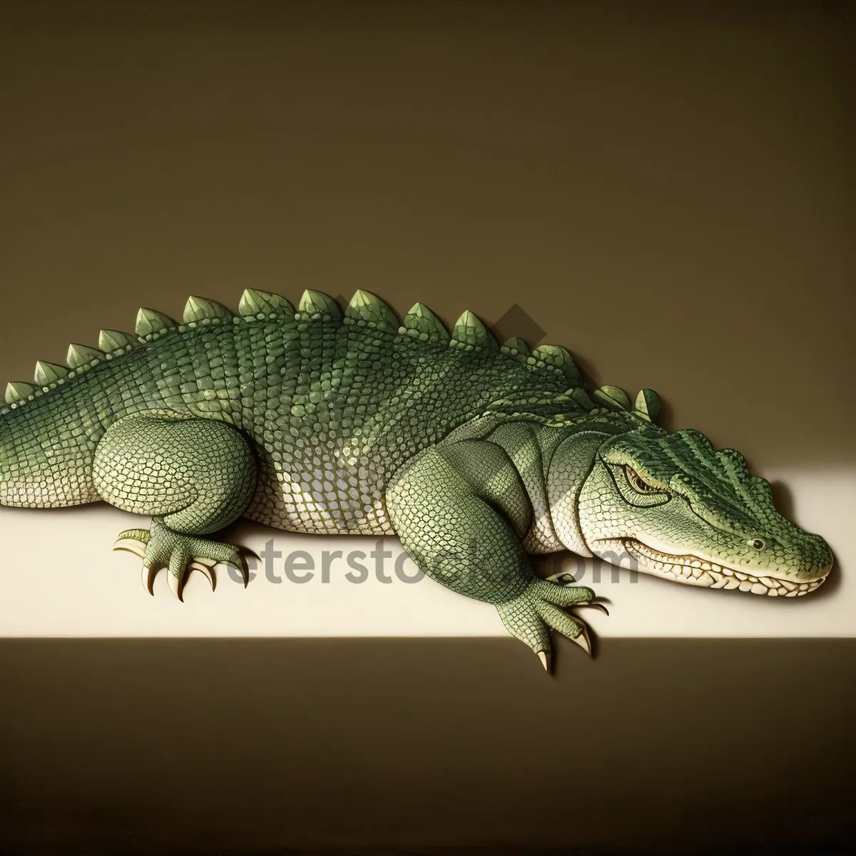 Picture of Green Scale Camouflage: Wild Iguana in Tropical Zoo