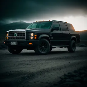 Fast and Powerful Pickup Truck on the Road