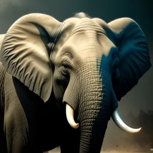 Majestic Bull Elephant in African Safari Park