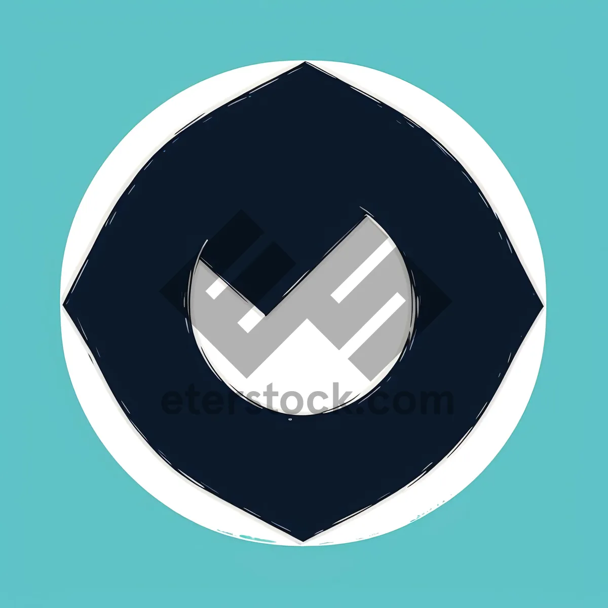 Picture of Round Moon Symbol Graphic Button
