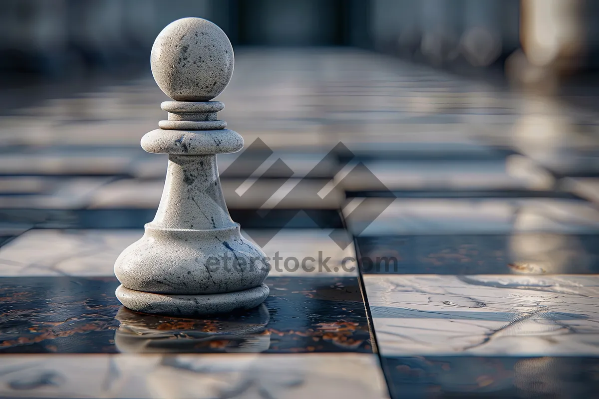 Picture of Strategic chess game with black pieces on wooden board