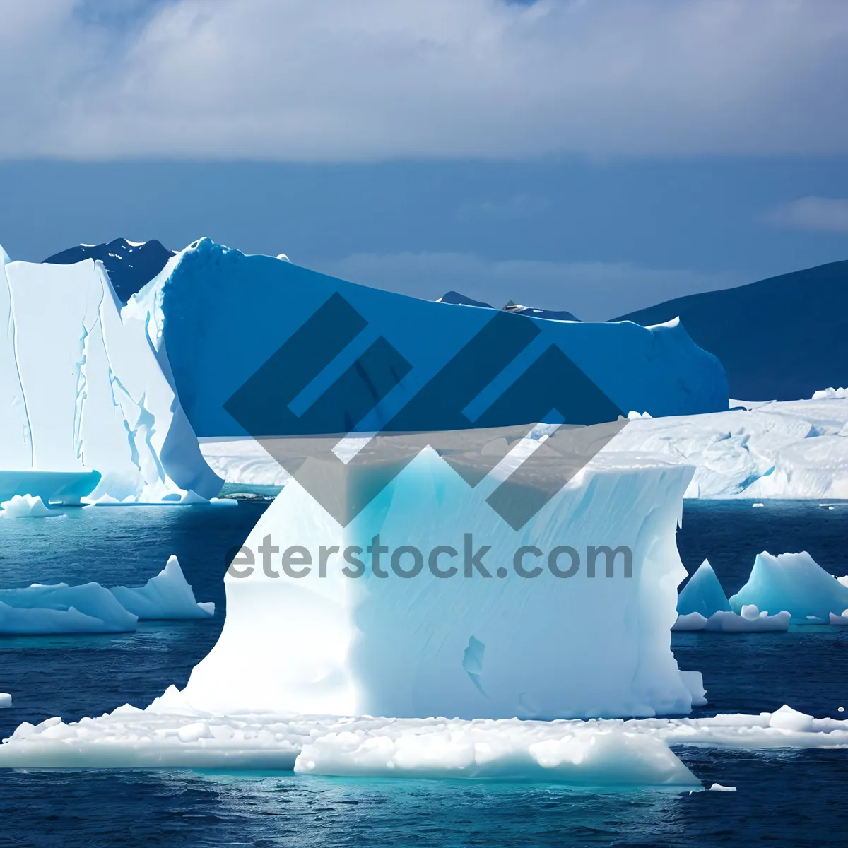 Picture of Majestic Arctic Glacier amidst Frozen Ocean