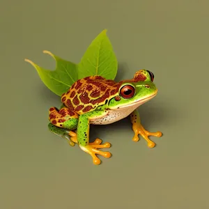 Bulging-Eyed Tree Frog: A Vibrant Wildlife Abstraction