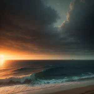 Serene Sunset over Tropical Beach