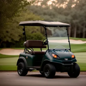 Golf Cart on Green Field