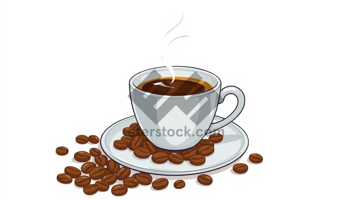 Picture of Morning espresso in black ceramic cup on saucer.