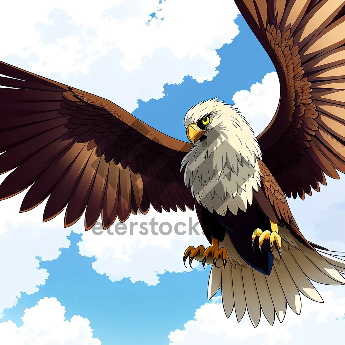 Picture of Majestic Bald Eagle soaring in the wild.