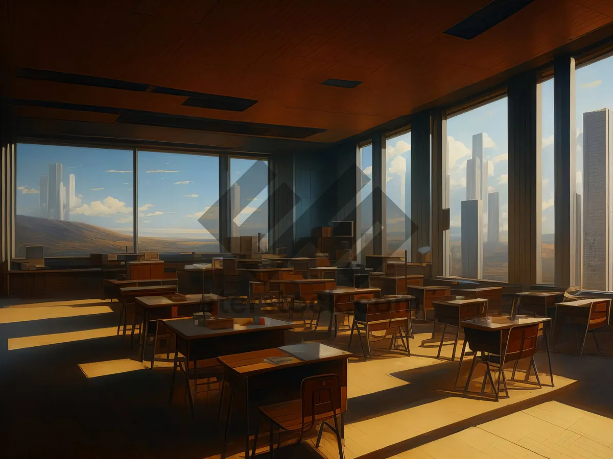 Picture of Modern restaurant interior with contemporary furniture and glass decor.