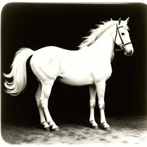 Wild Thoroughbred Stallion Galloping Through Grass