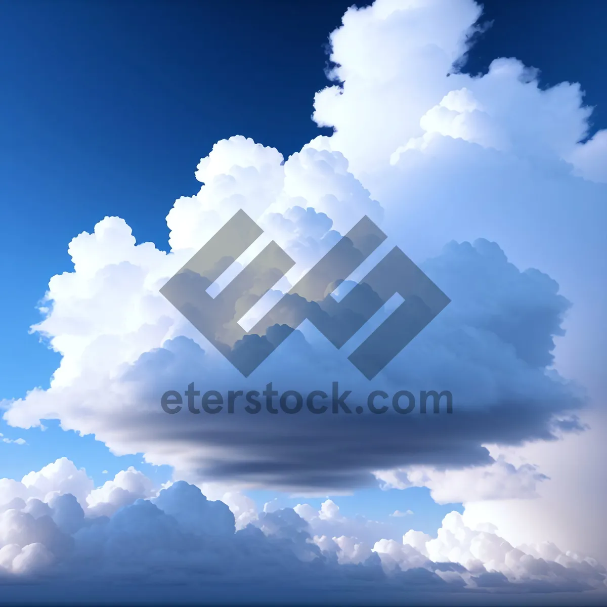 Picture of Vibrant summer sky with fluffy clouds