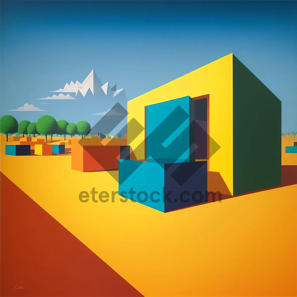 Picture of 3D Export House Icon for Business Design