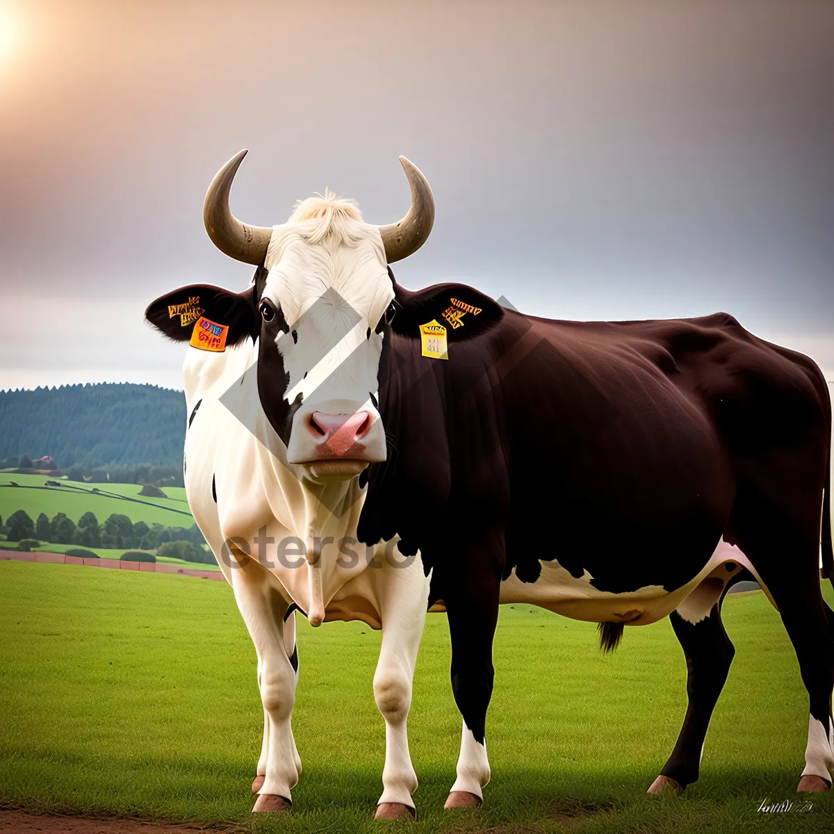 Picture of Grazing Cattle in Rural Ranch