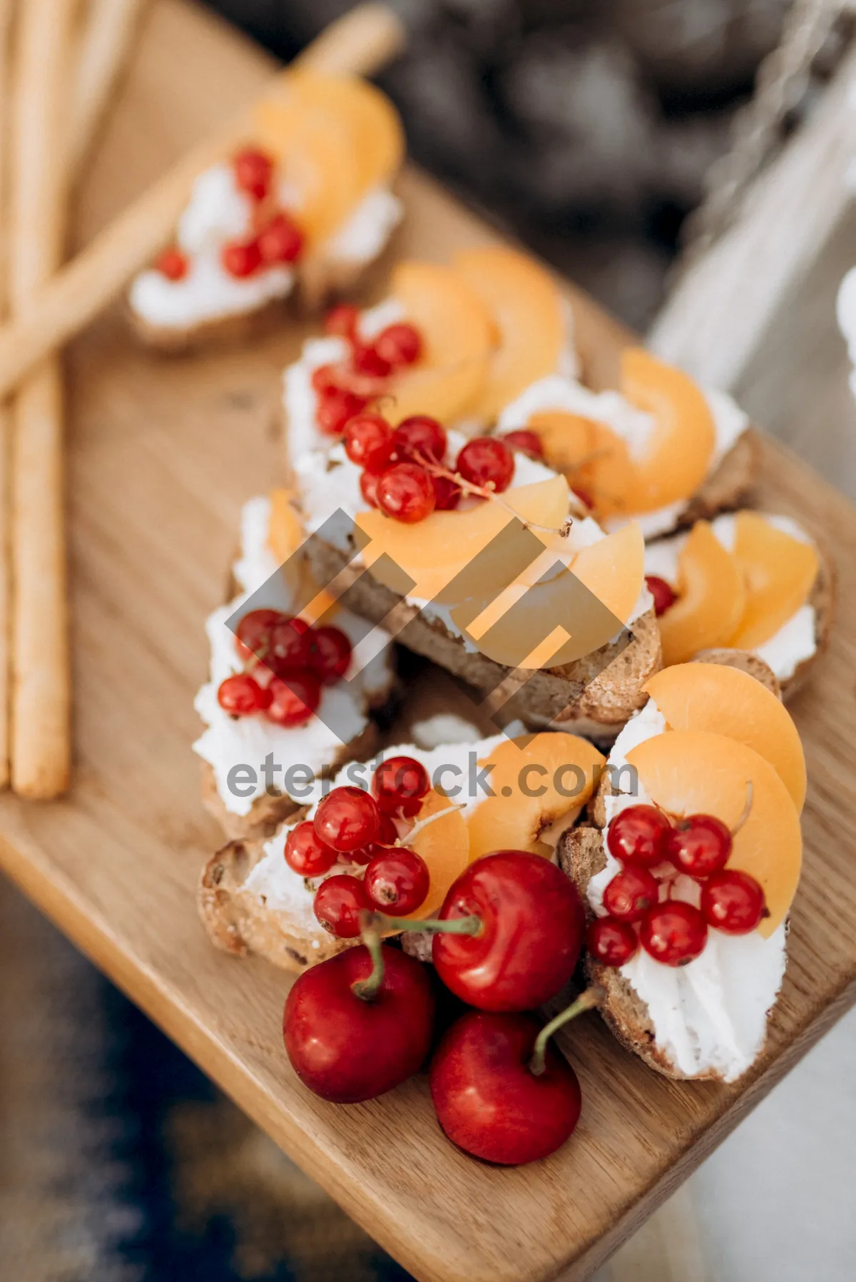 Picture of Sweet Berry Cake Slice with Whipped Cream