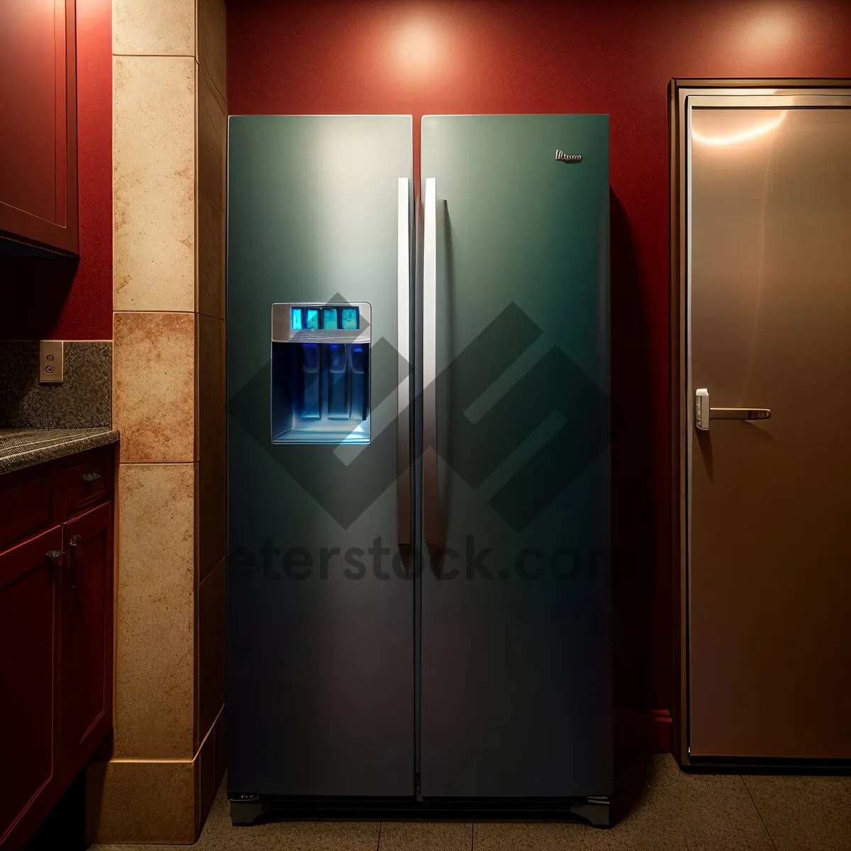 Picture of Modern White Refrigerator in Stylish Home