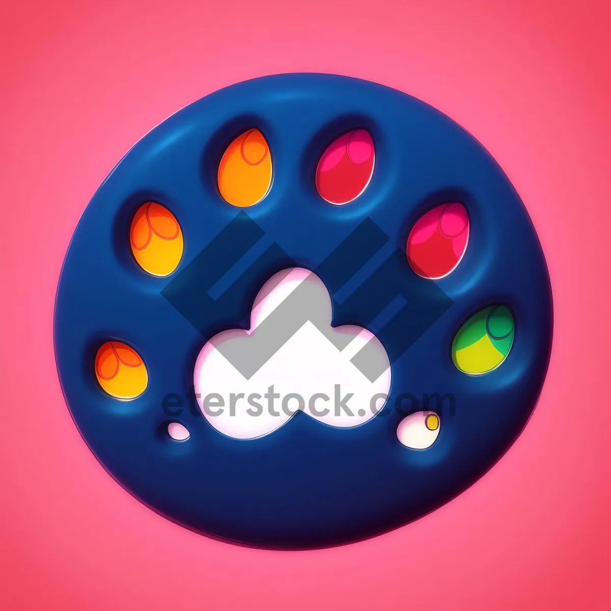 Picture of Shiny Polka Dot Circle Web Button