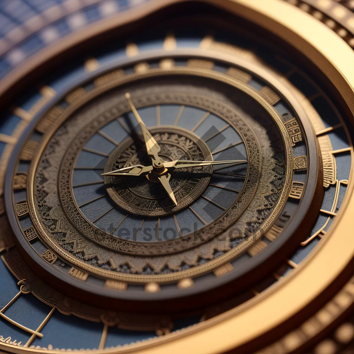 Picture of Antique Analog Clock with Compass: Timepiece and Navigation Device