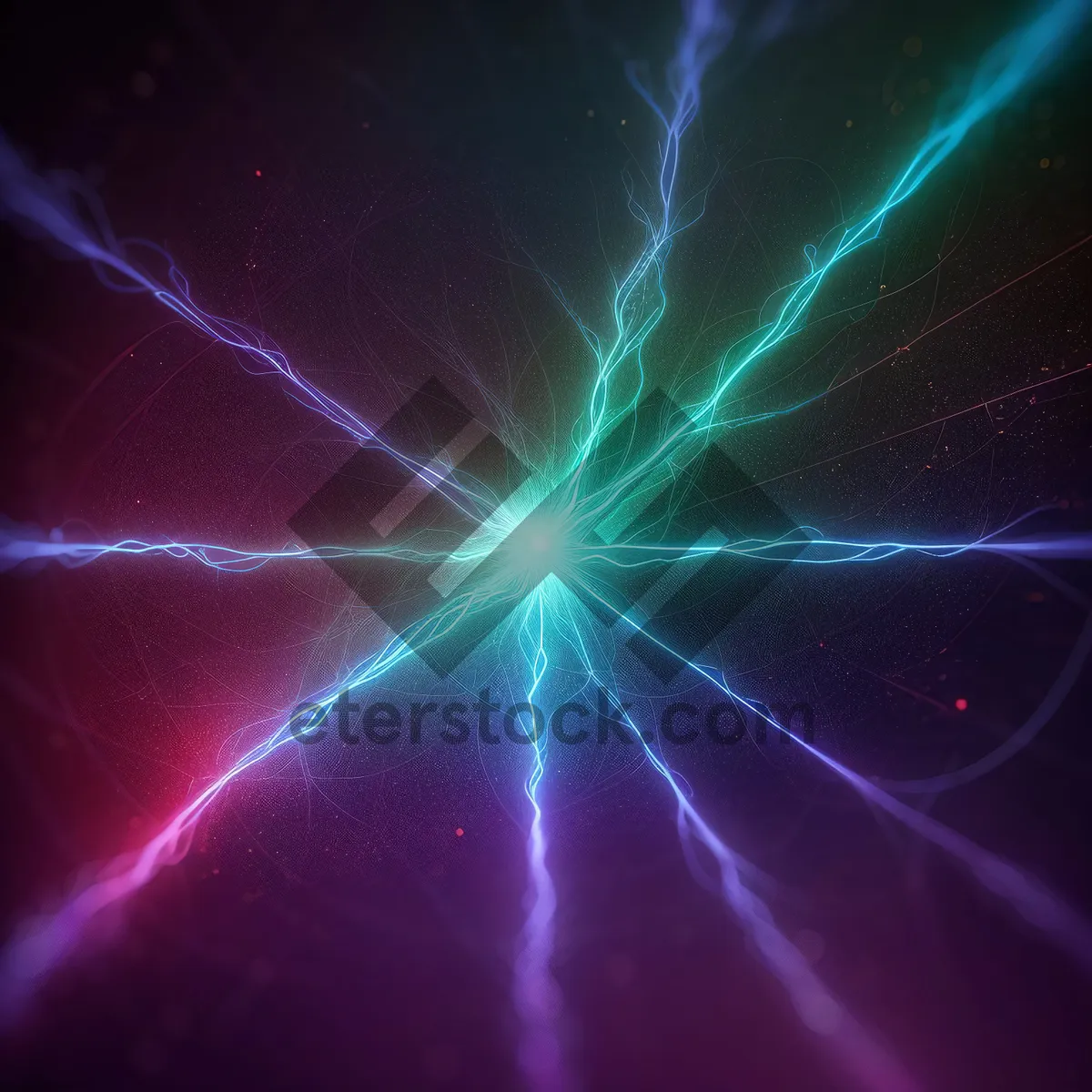 Picture of Futuristic Laser Light Fractal Explosion: Vibrant 3D Graphic Design