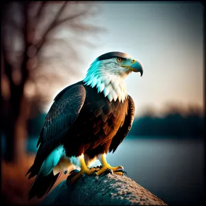 Eagle Head Portrait with Majestic Brown Feathers