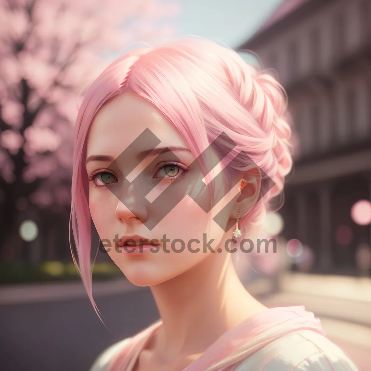 Picture of Blond Beauty: Attractive Fashion Model with Radiant Smile