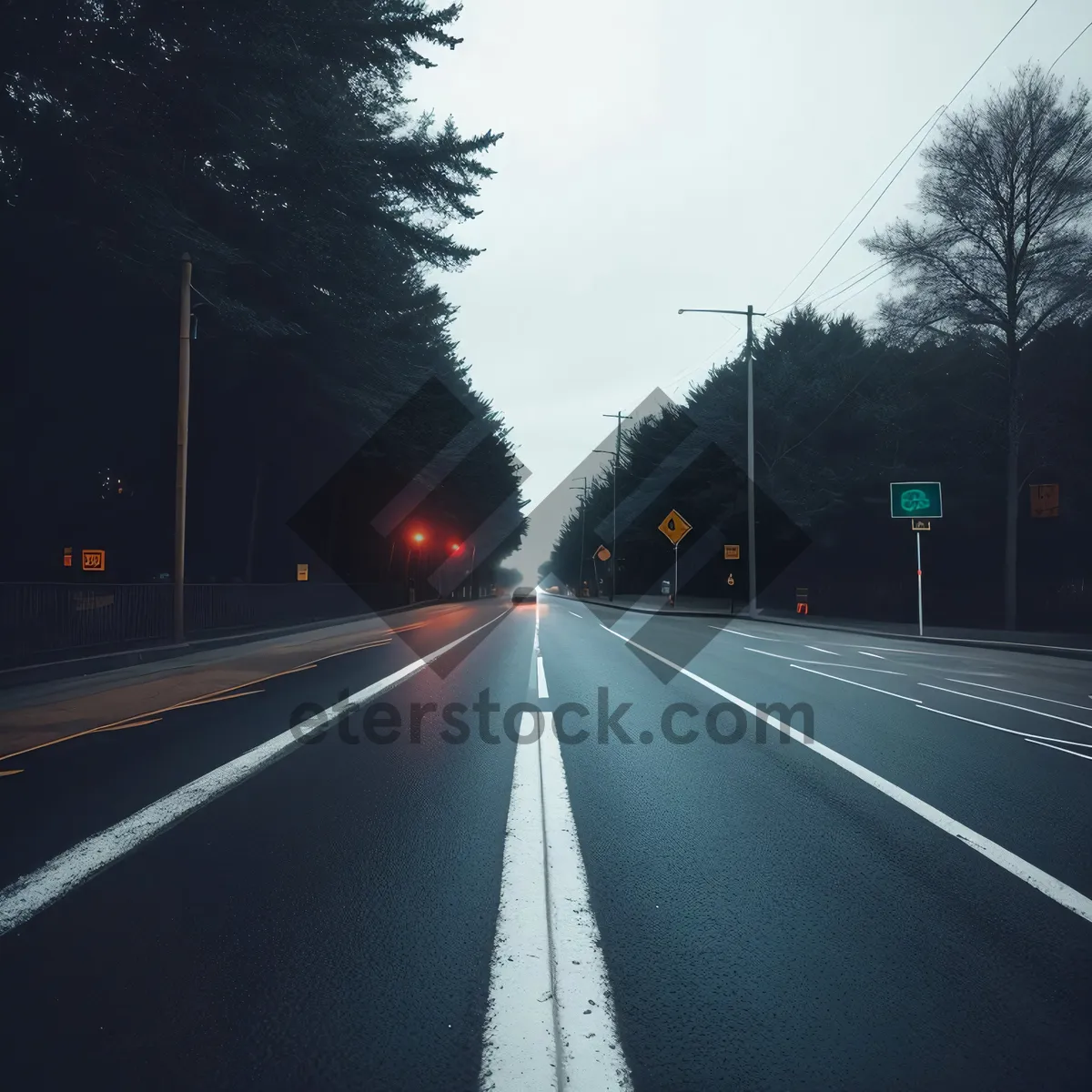 Picture of Speeding through Urban Expressway at Night