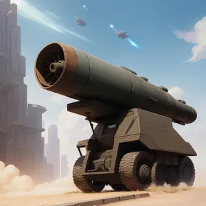 Skyborne Military Rocket in Action