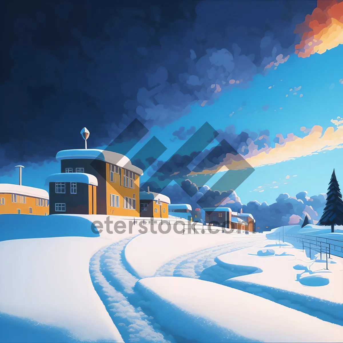 Picture of Winter Wonderland: Majestic Mountain Ski Resort