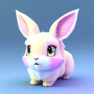 Cute Bunny Piggy Bank Cartoon Image for Savings