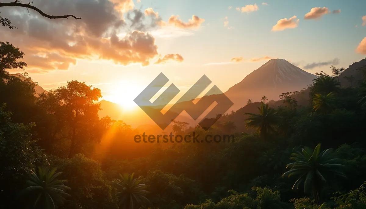 Picture of Majestic Sunset Over Mountain Landscape