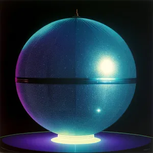 Spherical Glass Orb with Planet-Like Illumination