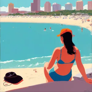 Serene Beachscape on Electronic Device Screen