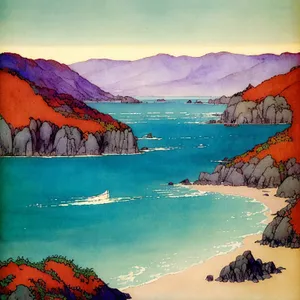 Serene Coastal Escape: Majestic Mountains Meet Azure Waters