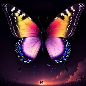 Colorful Butterfly Wing Design - Vibrant Art with Light