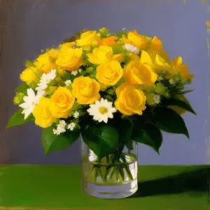 Bright Floral Bouquet: Vibrant Yellow Blooms for Summer