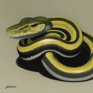 Vibrant Green Vine Snake with Piercing Eye.