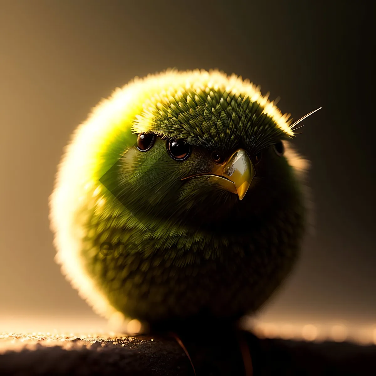 Picture of Vibrant Finch perched on spring tree branch