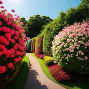 Colorful floral bouquet of pink tulips and hydrangeas.