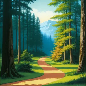 Autumn Forest Bliss: Serene Landscape with Majestic Trees