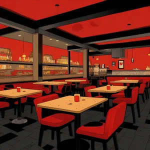 Modern interior design of an empty restaurant space