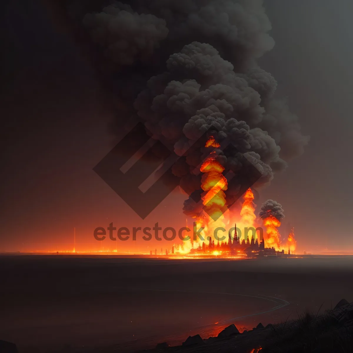 Picture of Fiery Mountain: Volcanic Smoke Engulfs Sky