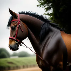 Graceful Thoroughbred Galloping in Ranch