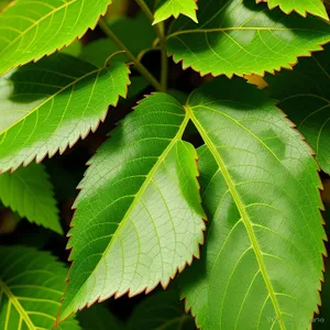 Lush Spring Forest with Bright Fig Tree