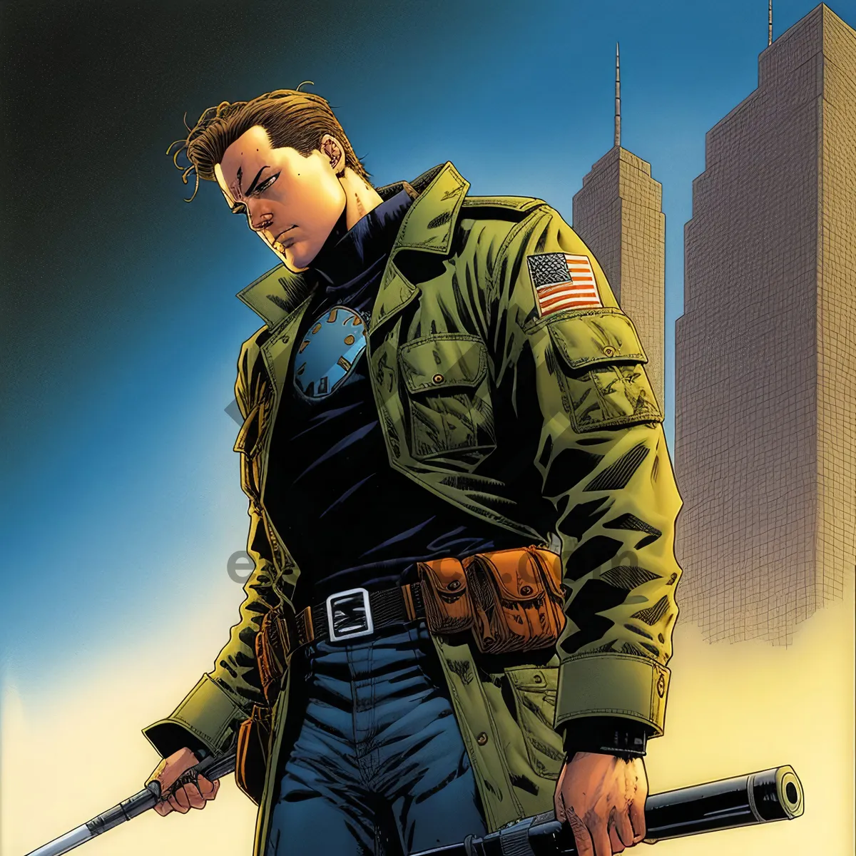 Picture of Professional construction worker wearing safety helmet