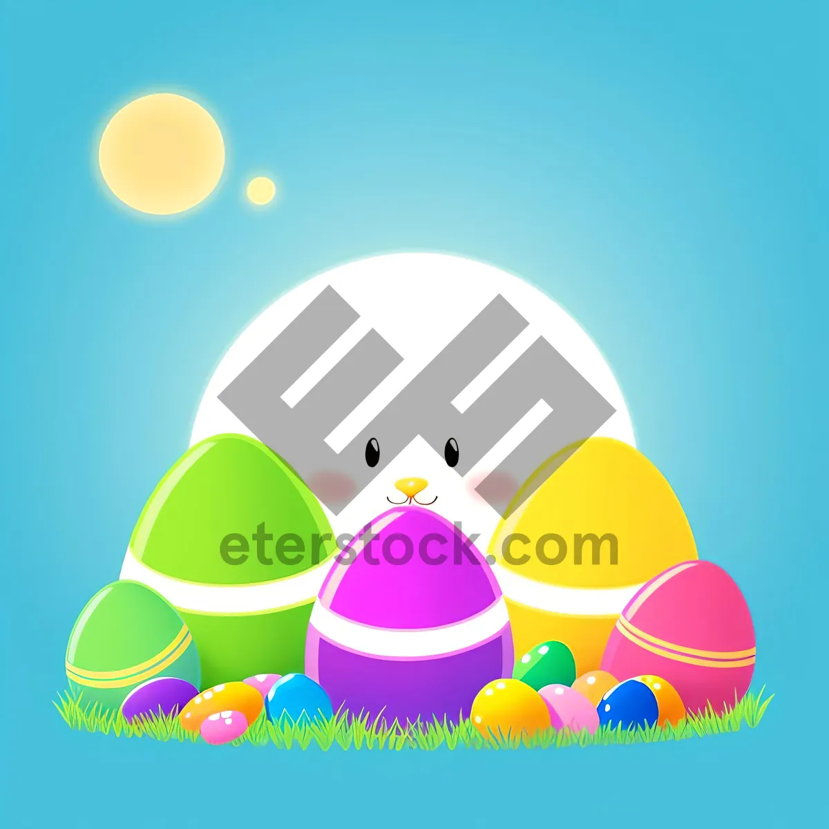 Picture of Bunny Celebration: Colorful Cartoon Party Decorations Set