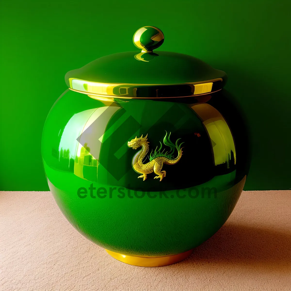 Picture of Golden Herbal Tea Cup - Healthy Refreshment in Traditional Vessel