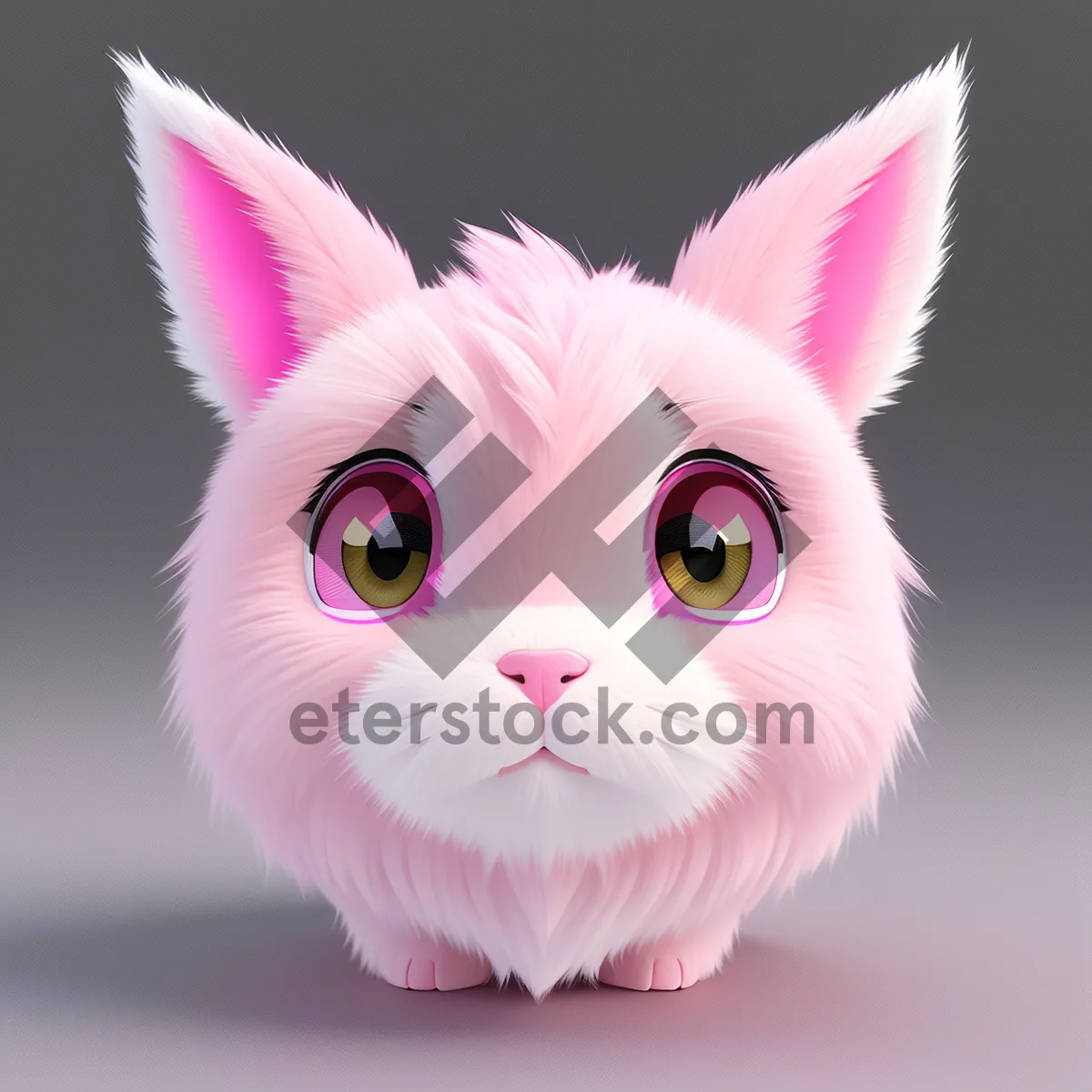 Picture of Furry Fluffball with Cute Bunny Ears